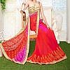 Beautiful red and pink bandhej saree