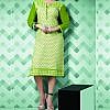 Green rayon straight kurta with embroidery front and back.