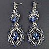 Long royal blue long earrings