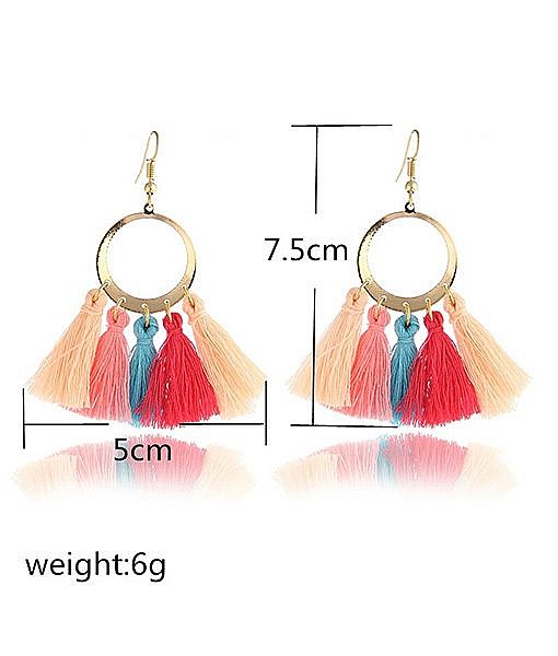 Multicolour tassel earrings MOMIFFY.COM