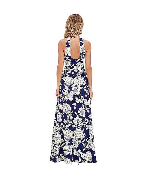 Beautiful long maternity dress with flower print