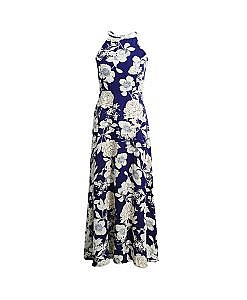 Beautiful long maternity dress with flower print