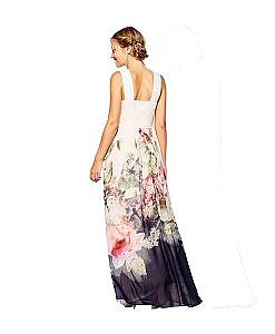 Floral print sleeveless long maternity post maternity summer dress maxi dress