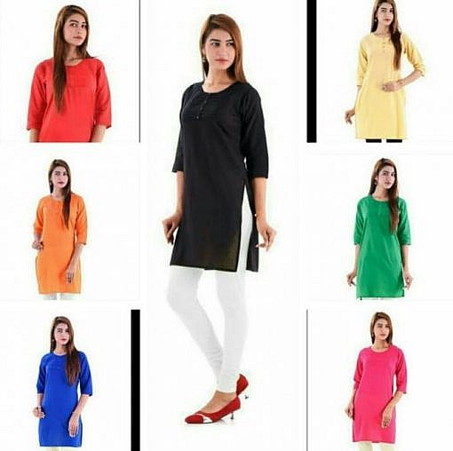 Solid cotton kurti