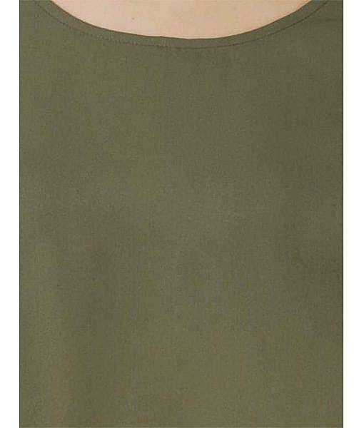 Olive bell sleeves crepe top