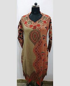 Black and red rayon kurta with embroidery 