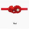 Red Rhinestone satin flower headband for babies