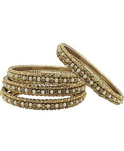 Antique metal bangles with pearl