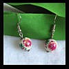 Ceramic hand painted earrings Pink