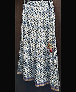 Women cotton long skirt with lace