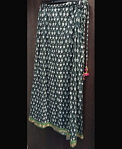 Women cotton long skirt with lace