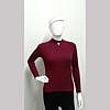 Maroon fine knitted winter skivvy with brooch