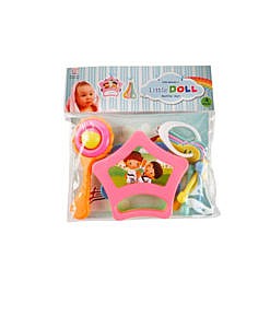 4 Piece Little Doll Rattle set