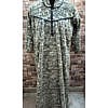 Grey alphabet print winter wear warm blanket fabric night gown with zip in front