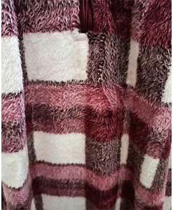 Maroon winter wear warm blanket fabric night gown with zip in front