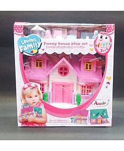 Pink doll house for kids