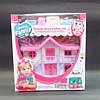 Pink doll house with stairs for kids