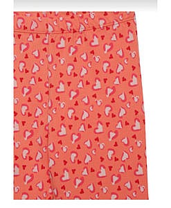 Peach Heart Print Cotton Leggings for Girls