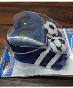 Cotton baby booties with grip