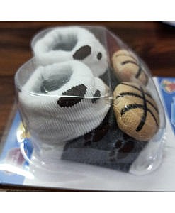 Cotton baby booties with grip