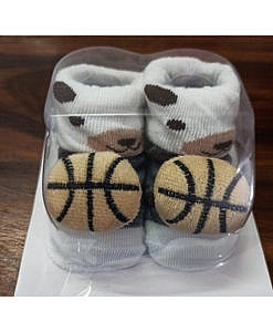 Cotton baby booties with grip