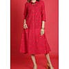 Women cotton red printed kurti dress