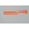 Peach big teeth hair comb with handle