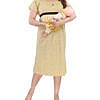 Yellow hosiery round neck short feeding nighty