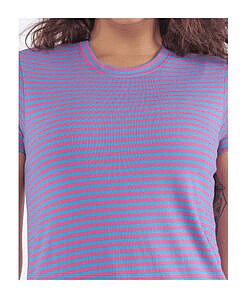 Pink and blue striped cotton t shirt