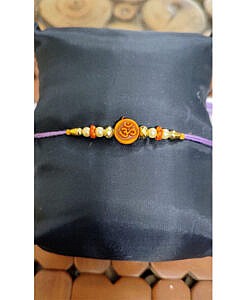 Om bead purple dhaga rakhi