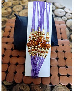 Om bead purple dhaga rakhi