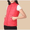 Red sleeveless women jacket