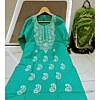 Pastel light green chikan embroidery kurti