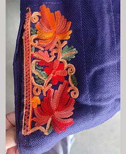 Navy Blue Winter warm Kashmiri embroidery phiran