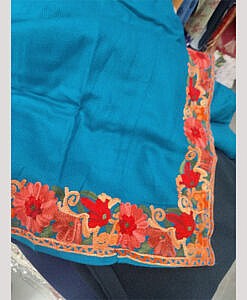 Peacock Green Winter warm Kashmiri embroidery phiran