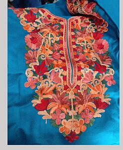 Peacock Green Winter warm Kashmiri embroidery phiran