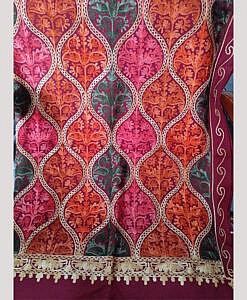 Maroon Winter warm Kashmiri embroidery Shawl