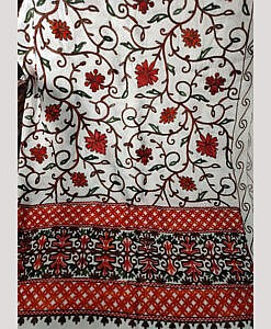 White Winter warm Kashmiri embroidery Shawl