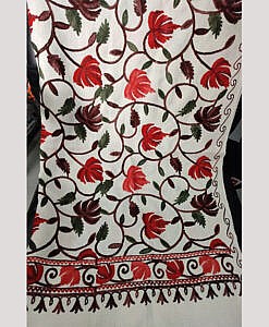 White winter warm Kashmiri embroidery Stole