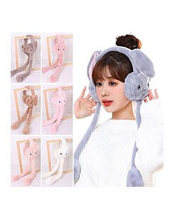 Bunny ear muffs with moving ears