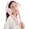 Pink Bunny ear muffs with moving ears