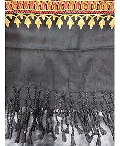 Black winter warm Kashmiri embroidery Shawl