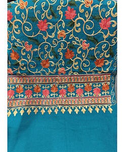 Green winter warm Kashmiri embroidery Shawl