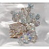 Blue shine crystal flower bunch hair comb