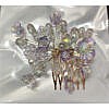 Purple shine crystal flower bunch hair comb