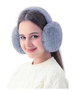 Grey winter wear foldable warm and cozy ear muffs