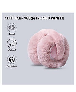 Mauve Pink winter wear foldable warm and cozy ear muffs