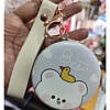 Cute duck round mirror with key chain