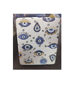 Evil eye with silver crystal print high quality rectangle pocket mirror